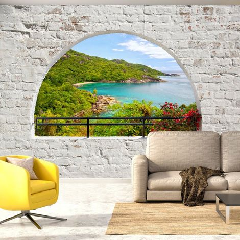 Papier peint île d'émeraude - 150 x 105 cm