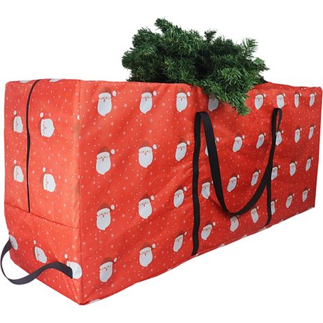1 Sac de rangement sapin de Noël, imperméable, anti-insectes, avec poignée et fermeture éclair, pour décorations de fêtes (1/5)
