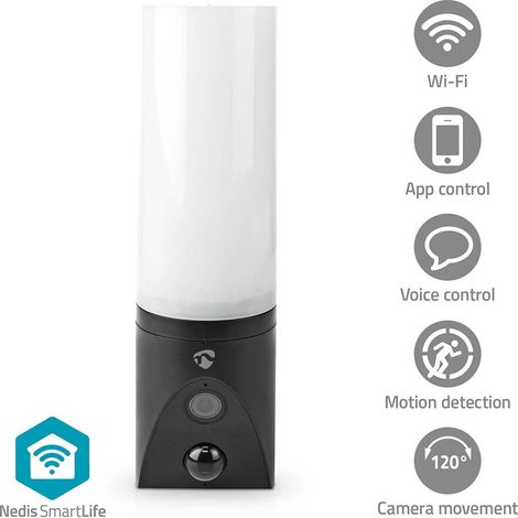 Cámara al Aire Libre SmartLife  Wi-Fi  Luz ambiental  Full HD 1080p  IP65  Almacenamiento en la Nube (opcional) / microSD (no incluida) / Onvif  100 - 240 V AC  Con sensor de movimiento  Visió