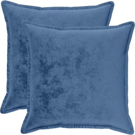 Cushion Cover 2 pcs HOUTEN Light Blue 65 x 65 cm Flannel vidaXL (1/5)