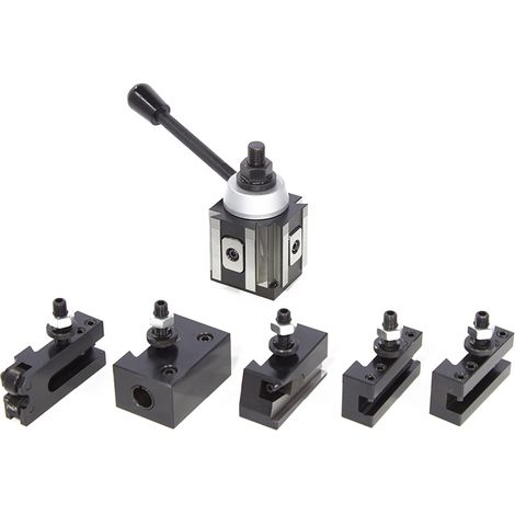 TORRETTA PORTA UTENSILE MULTI UTENSILI RAPIDA PER TORNIO CON 5 CARTELLE SOGI TOR-100 CON PERNO M14 (1/5)