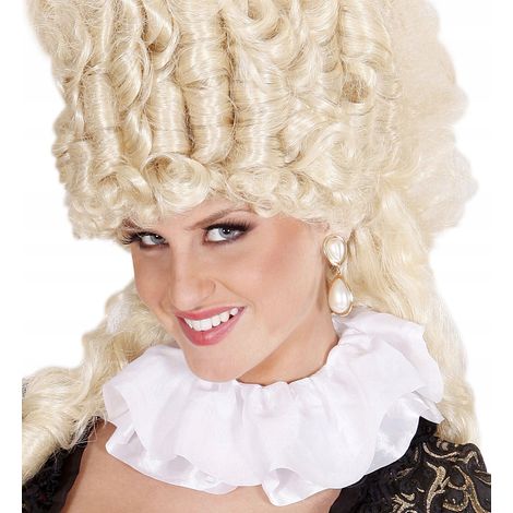 Collar barroco blanco para disfraz de conde vampiro aristócrata para baile de carnaval (1/5)