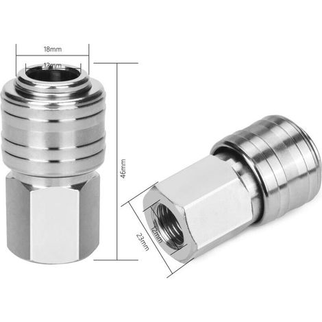 10 raccordi per compressore da 1/4" BSP, attacco rapido europeo, accoppiatore pneumatico per aria compressa, kit compressore d'aria, accessorio per aria compressa, connettore per tubo dell'aria maschi (1/4)