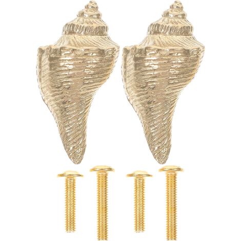 CCYKXAVintage Gold Brass Door Handles, Set of 2 Seashell Design, Decorative and Fade-Resistant for Furniture and Walls (1/5)
