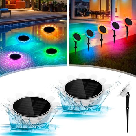 2 RGB Floating Solar LED Lights - 16 Colors, IP68, for Pool, Spa, Party and Garden Decoration (1/5)