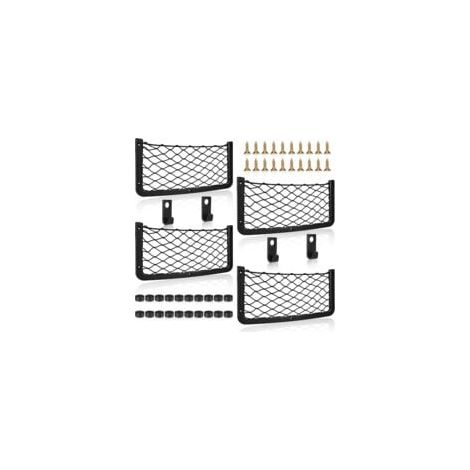 Filet de rangement pour voiture, filet de rangement pour coffre, grande taille, organiseur de poche pour voiture, camping-car, bateau, maison (36,5 x 18,5 cm, 4 pièces) (1/5)