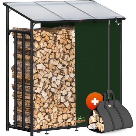 GARDEBRUK® XXL estante para leña con lona impermeable y bolsa de transporte
