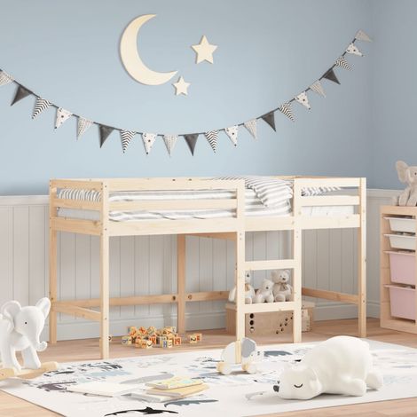 Kinderhochbett mit Leiter 90x190 cm Massivholz Kiefer vidaXL15888 (1/5)