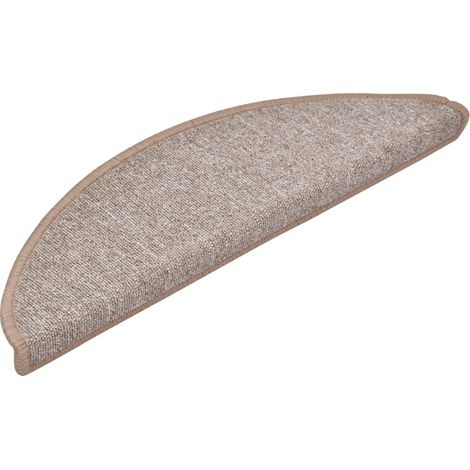 Tapis d'escalier 10 pièces 56x17x3 cm Marron clair Demi-rond vidaXL