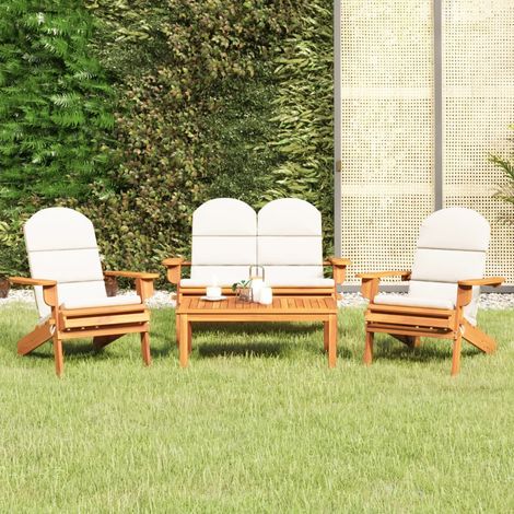Ensemble de salon de jardin Adirondack 4 pcs,Mobilier de terrasse,Table et Chaise pour Relax bois acacia solide -YZ530106 (1/5)
