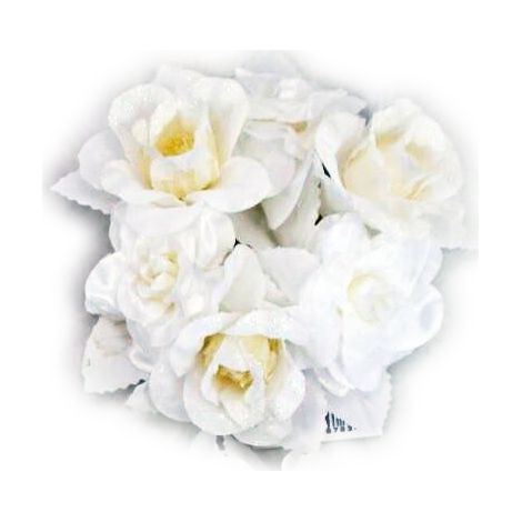 Bougie décorative Fleurs blanches 14 cm