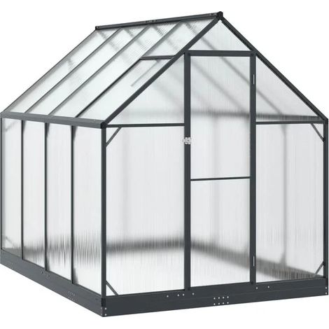 Serre de jardin avec porte, gris anthracite, 183,5 x 243,5 x 207 cm (1/5)