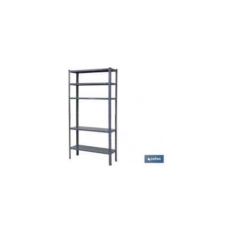 Graue Metallregal mit 5 verstellbaren Regalen 180x90x30 cm