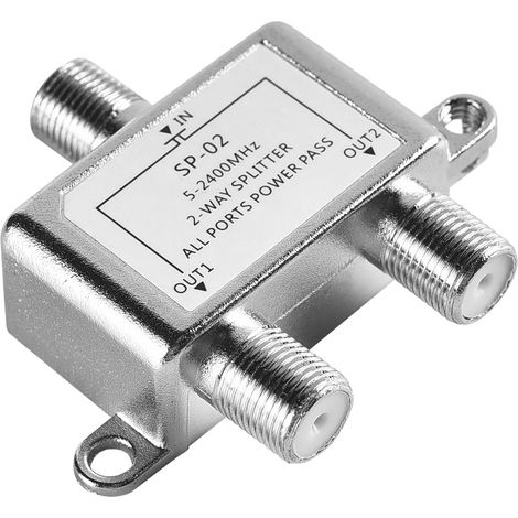 Répartiteur 5-2400 MHz 2 voies (2 voies) Répartiteur satellite pour TV et radio, HDTV/UHD 4K, DVB-S/S2, DVB-T/T2, DVB-C/C2, Répartiteur satellite 2 sorties (1/5)