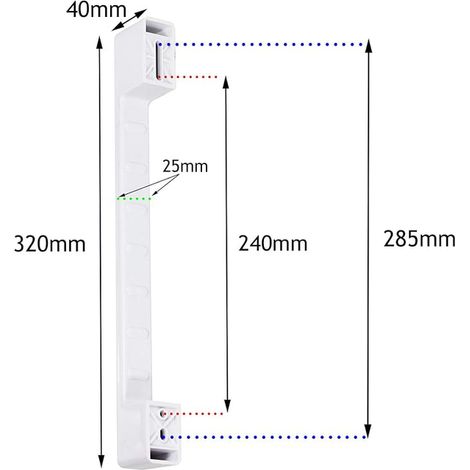 Poignée de porte universelle pour congélateur coffre/réfrigérateur commercial (côté intérieur : 240mm 280mm, 320 mm, blanc) (1/4)
