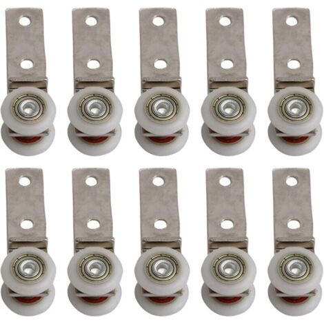 Pair Roulement Bloc de Poulie Métal 6,5 x 1,9 cm – Roues en Plastique pour Porte Coulissante et Fenêtre