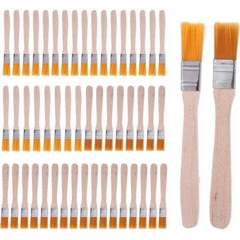 50 PCS Pinceaux Set avec Manche en Bois, 13 cm Set de Pinceaux Plats avec Manche en Bois, pour Meubles, Murs, Plafonds, Idéal pour Artistes, Débutants et Projets Créatifs DIY (1/5)