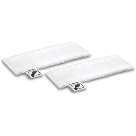 Housse de buse de sol en microfibre pour nettoyeurs vapeur Kärcher SC, avec système de fixation auto-agrippant et languette au pied, lot de 2 (1/4)