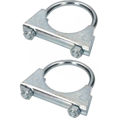 KOTARBAU - Lot de 2 colliers de serrage pour tuyau d'échappement - 54 mm - Pour montage d'antennes, de tuyaux, de mâts - Collier de serrage universel pour raccords de tuyaux