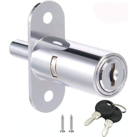 Serrure e Placard à Tiroirs Alliage de Zinc, Serrure de Meuble à Porte Coulissante, pour vitrines, classeurs, tiroirs, penderies, bureaux, meubles, etc (32 mm) (1/5)