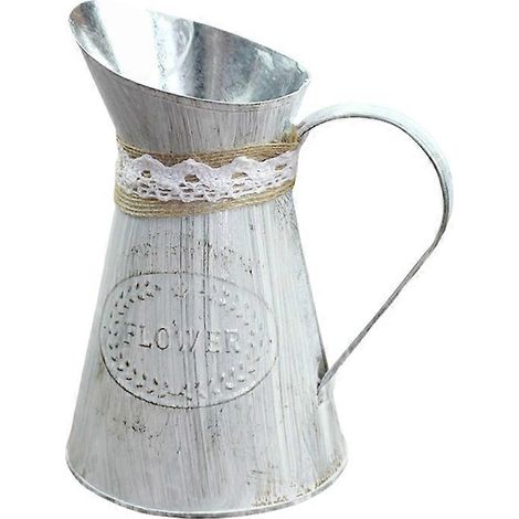 Vase en fer forgé de style vintage, parfait pour contenir des fleurs fraîches peut également servir de carafe à eau rétro. (1/5)