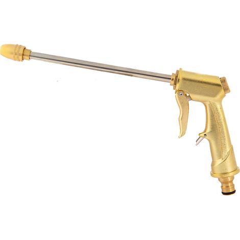 Pistola a spruzzo in metallo per tubo da giardino, idropulitrice in metallo, potente irrigatore da giardino con ugello in ottone, adatta per lavaggio auto, pulizia, irrigazione di giardino e prato. (1/4)