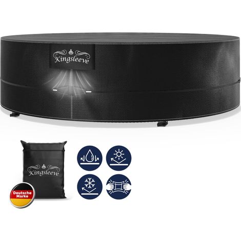 Kingsleeve® Housse ronde de protection exterieur en Tissu Oxford – Imperméable, Résistante à l'hiver, Bâche ronde de protection pour lit ou îlot de jardin Ø236x67cm (de) (1/5)