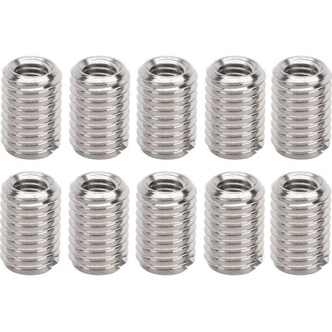10pcs Filetage Réducteur écrou Réparation Kit D'insertion Raccord de Tuyau Adaptateur Réducteur Accessoire de Fixation en Acier Inoxydable, Femelle M5 X 0.8mm, Mâle M8 X 1.25mm 12MM (1/5)