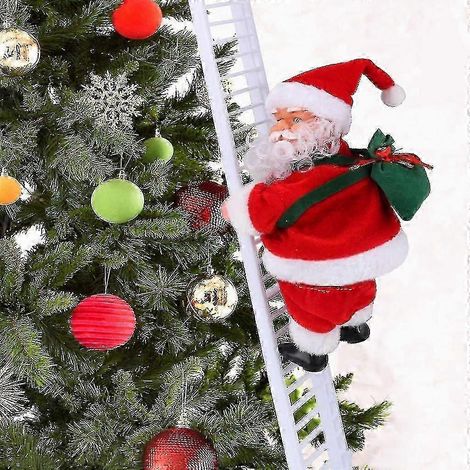 Poupée Père Noël électrique, jouets de Noël, échelle électrique grimpante, Père Noël chantant et suspendu (1/5)