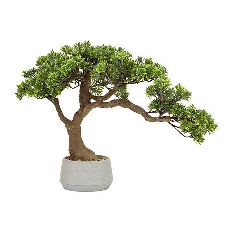 Bonsai artificiale polin in vaso di ceramica verde h45cm - Atmosphera créateur d'intérieur (1/4)
