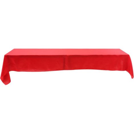 Fdit Nappe rectangulaire Couverture Tableau en Tissu de Renversement Nappe de Polyester décoration fête Restaurant Mariage 322  149cm(Rouge).