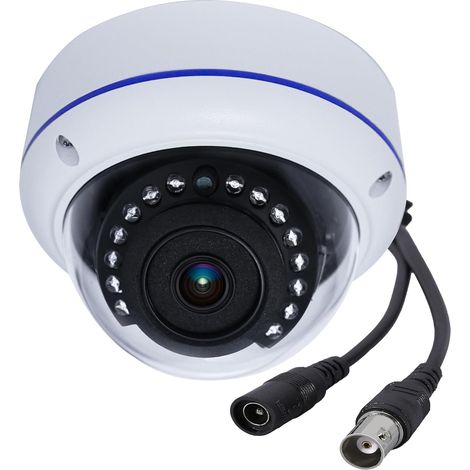 Caméra dôme d'intérieur Exterieur sécurité 3000TVL 1080P AHD TVI CVI analogique, Objectif Grand Angle de 180 degré, boîtier en métal Solide et Transmission coaxiale de Sortie BNC (1/5)