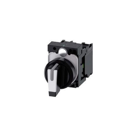 Siemens 3SU11002BM601NA0 3SU1100-2BM60-1NA0 Knebelschalter Frontring Kunststoff Schwarz, Weiß 2 x 4
