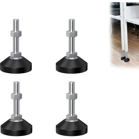 pieds métalliques réglables - Rallonges de pieds de table robustes - Capacité de charge : 150 kg - Pour tables, armoires et meubles (1/4)