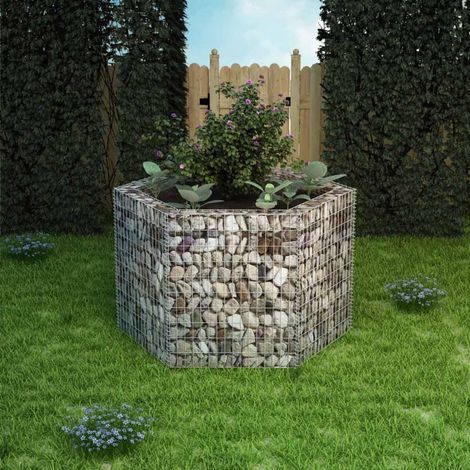 Lit surélevé à gabion hexagonale 160x140x100 cm (1/5)
