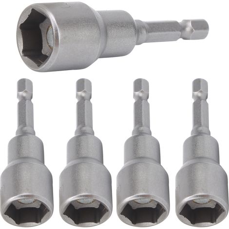 Lot de 5 embouts de tournevis magnétiques à douille hexagonale en acier chrome vanadium, 14 mm (1/5)