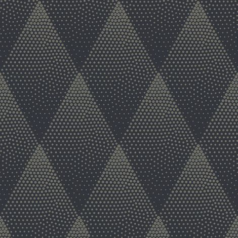 BRICOFLOR Papier peint noir et or | Papier peint pailleté | Papier peint luxe | Papier peint losange & pois | Papier peint chambre noir et doré - 10,05 x 0,53 m (1/5)
