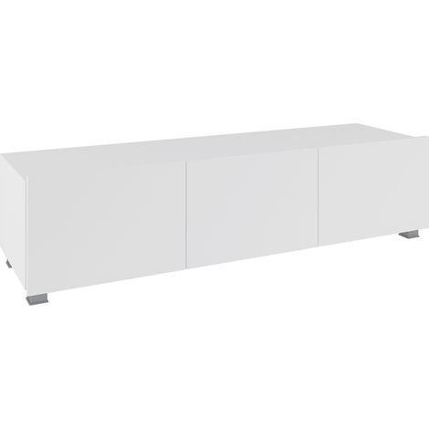 Wohnzimmer TV Lowboard mit 3 Türen, stehend oder hängend, in weiß Hochglanz CAIRNS-132, B/H/T ca. 150/37/43 cm (1/4)