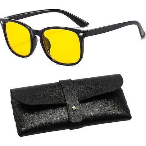 Gafas De Conducción Nocturna - Lentes Amarillas - Reducción Del Deslumbramiento - Protección UV - Montura TR Ligera Y Flexible - Para Conducir En Lluvia Niebla O Nieve - 1 Unidad (1/5)