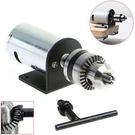 555 DC 12V-36V Drehmaschinenmotor, mit Miniatur-Handbohrfutter und Montagehalterung, Heimwerker-Werkzeugset (1/5)