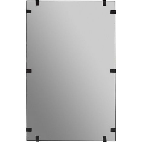 Miroir design élégant et intemporel - Noir intense avec finitions métal (1/3)