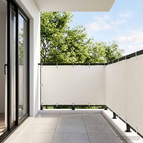 vidaXL Balcony Privacy Screen 1.2 x 25 m Fabric with PU Coated White (1/5)