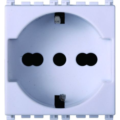 ETTROIT Schuko-Steckdose 2P+T 16A Farbe Weiß Kompatibel mit Vimar Arke VA2102B
