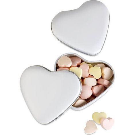 12 Résumé En Latta Forma Di Cuore Bomboniera Segnaposto Portaconfetti 7x7x4