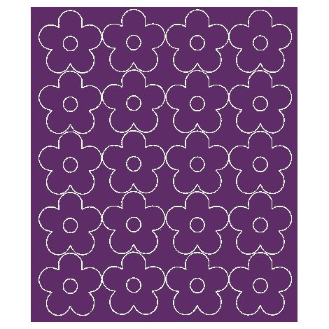 Pegatinas de pared para ventanas con flores, 20 unidades, color morado mate.