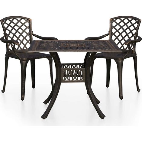 Maison Exclusive - 3-tlg. Bistro-Set Aluminiumguss Bronzen (1/5)