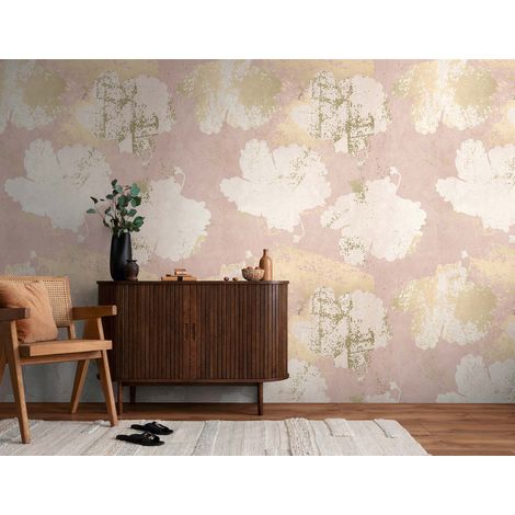 Papier peint intissé Fleuri Beige, Crème, Rose - 1,59 x 2,8 m (1/3)
