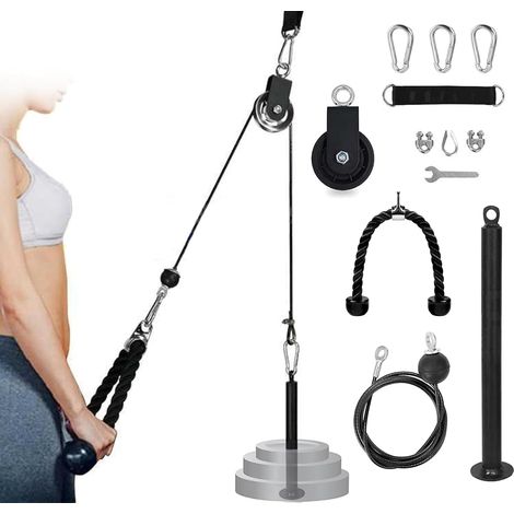 Home Weight Lifting Pulley, Rope Pulley High Triceps, Cable Pulldown Machine for Arm Strength Training, Biceps Curls (1/5)
