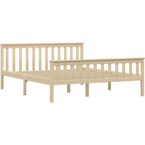 Maison Exclusive - Cadre de lit sans matelas naturel bois massif de pin 160x200 cm
