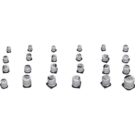 400 Pièces Condensateurs Électrolytiques CMS Aluminium - Kit Assortiment 1µF à 1000µF - 24 Valeurs Différentes (1/5)